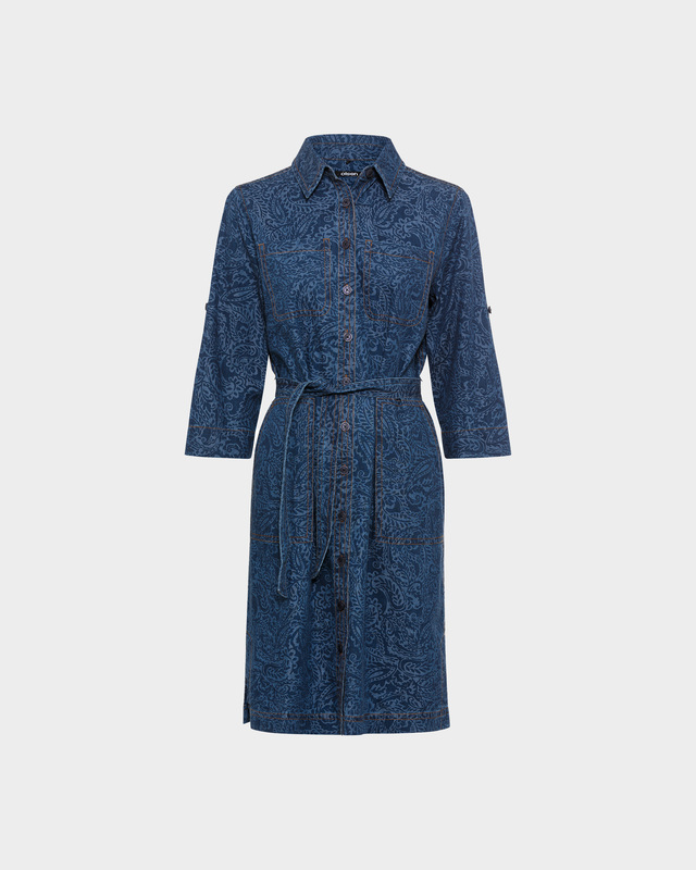 Хлопковое платье на пуговицах с узором пейсли