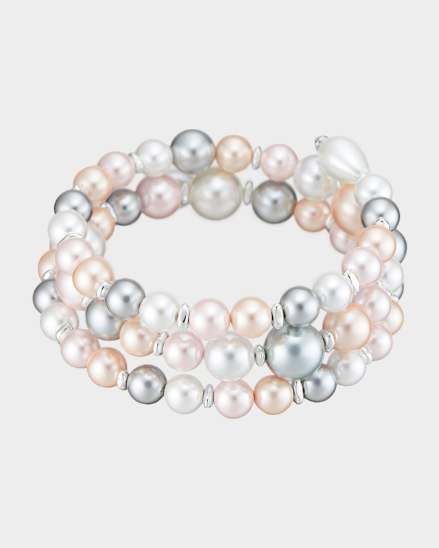 Браслет с жемчугом Майорка на ювелирном тросе