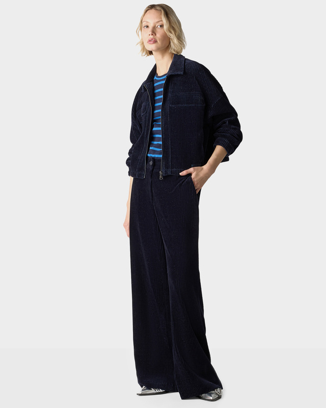 Широкие брюки из велюра с люрексом