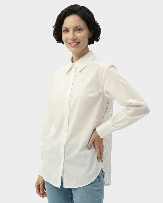 Рубашка из поплина с кружевной спинкой