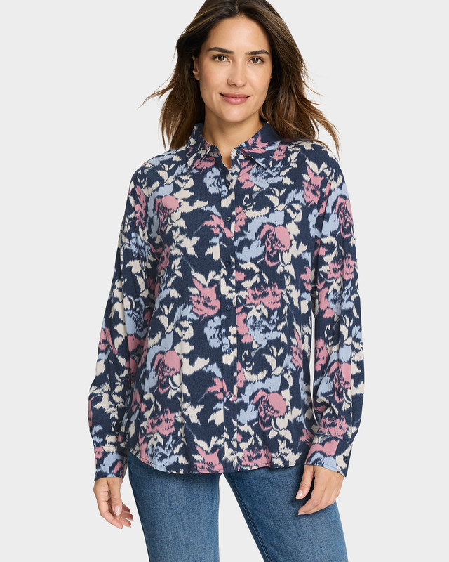 Блузка из 100% вискозы с цветочным принтом