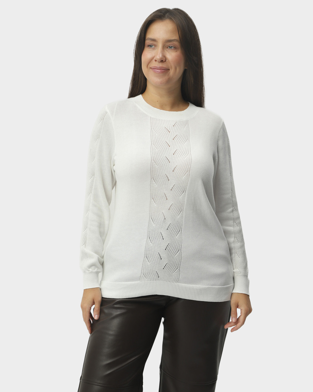 Пуловер тонкой вязки с узором &laquo;косичка&raquo; посередине