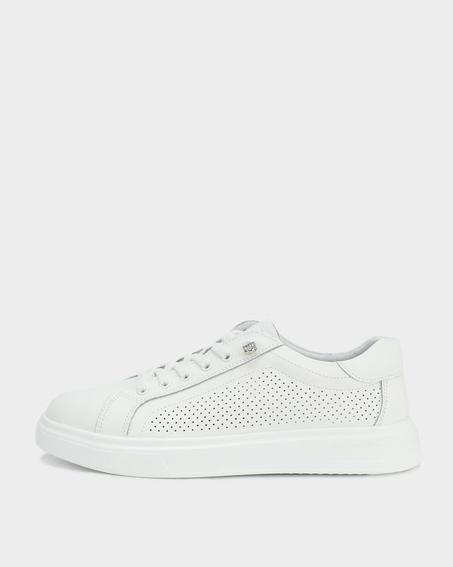 Кеды из натуральной кожи со сквозной перфорацией