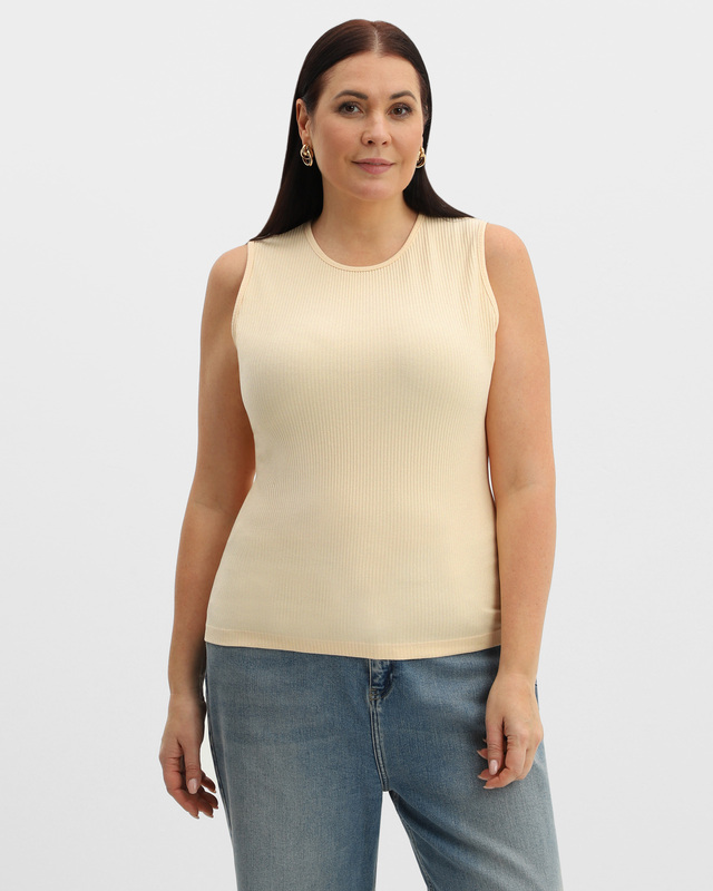 Базовый топ из эластичного трикотажа в рубчик