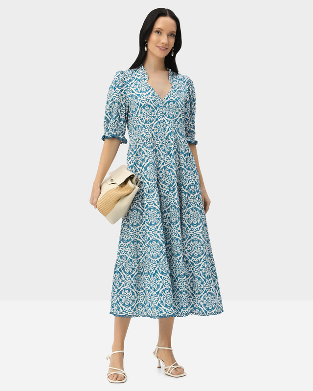 Платье макси А-силуэта из хлопка и вискозы 8990₽