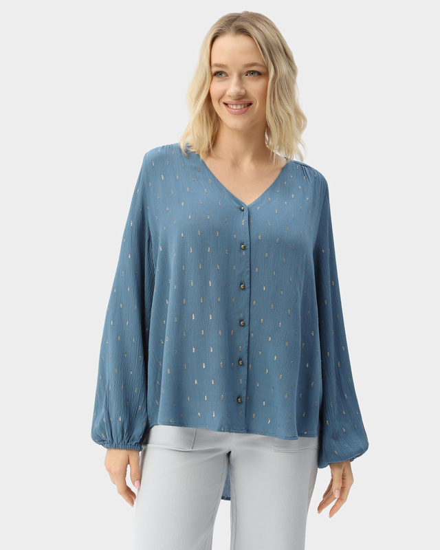 Блузка из 100% вискозы с объемными рукавами