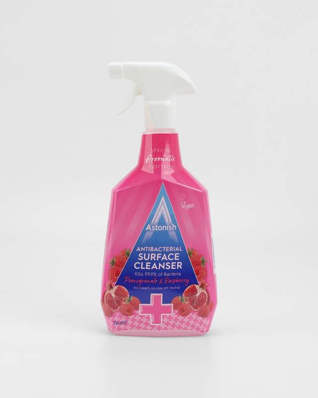 Антибактериальное очищающее средство для поверхностей с гранатом и малиной, 750 мл