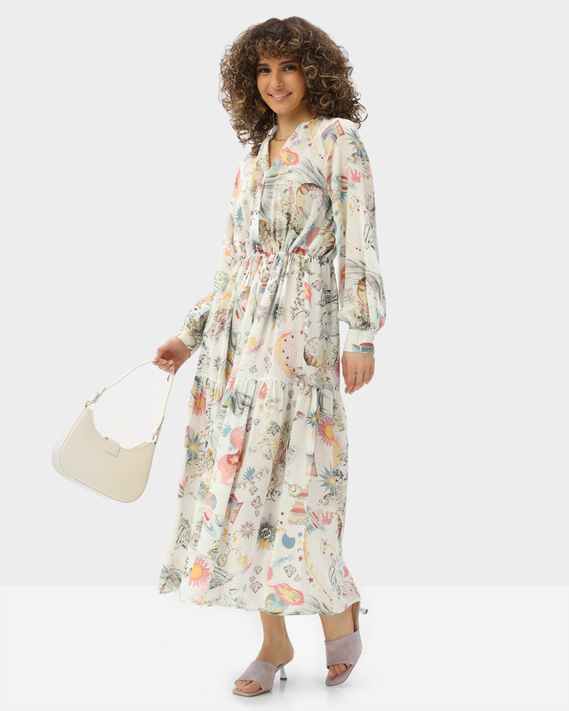 Платье из вискозы с эксклюзивным дизайнерским принтом