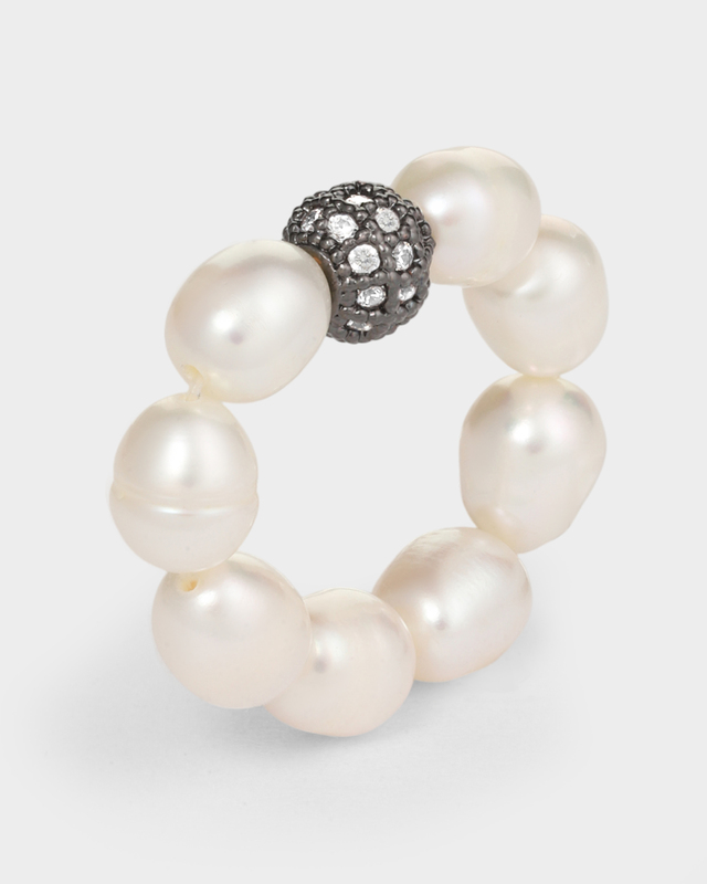 Кольцо с натуральным жемчугом