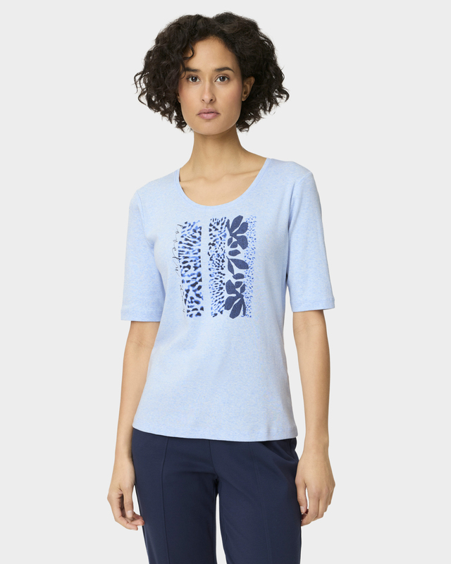 Футболка из хлопкового трикотажа с принтом