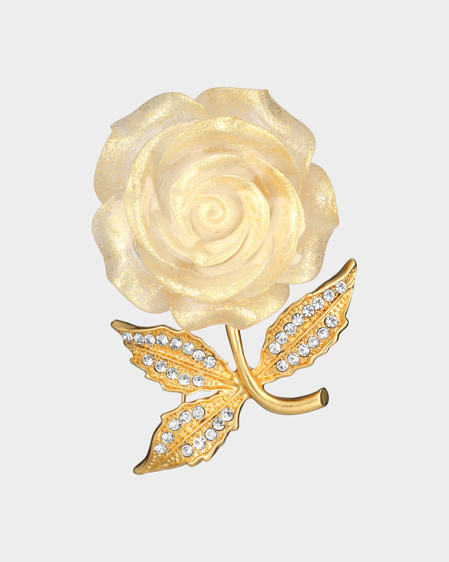 Брошь &laquo;Цветок&raquo; с кристаллами