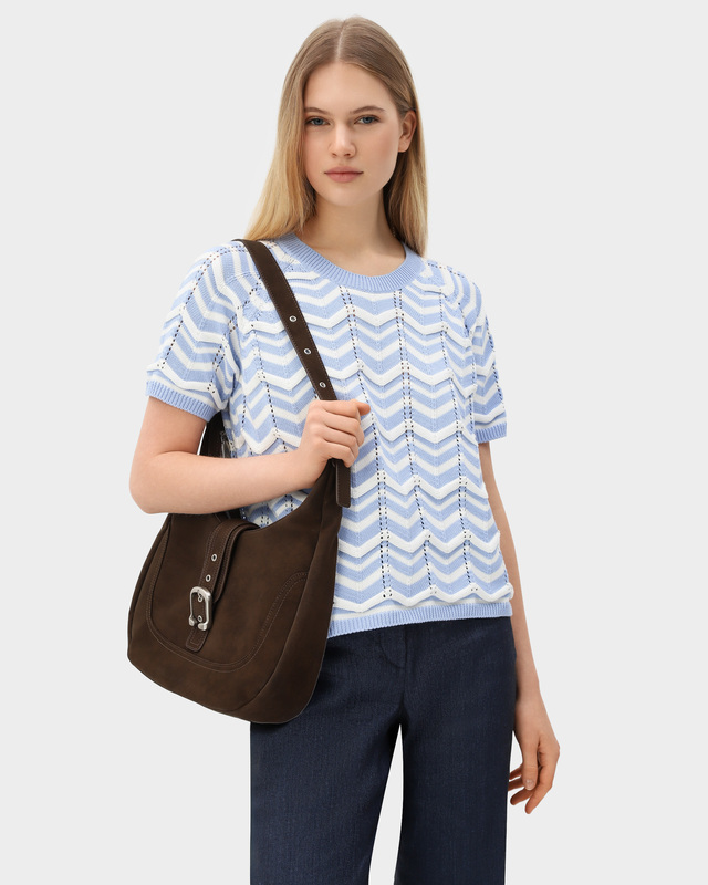 Вязаный джемпер из 100% хлопка в волнистую полоску