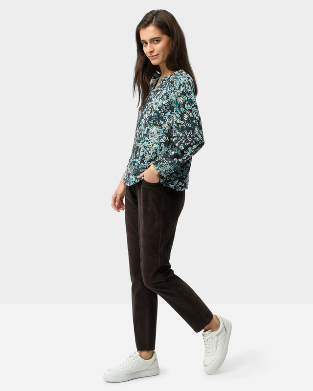 Брюки из мягкого вельвета со змеиным принтом