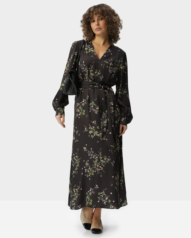 Длинное платье из струящейся вискозы с цветочным принтом