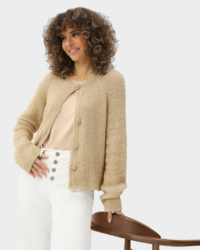 Кардиган из фактурного мягкого трикотажа с люрексом