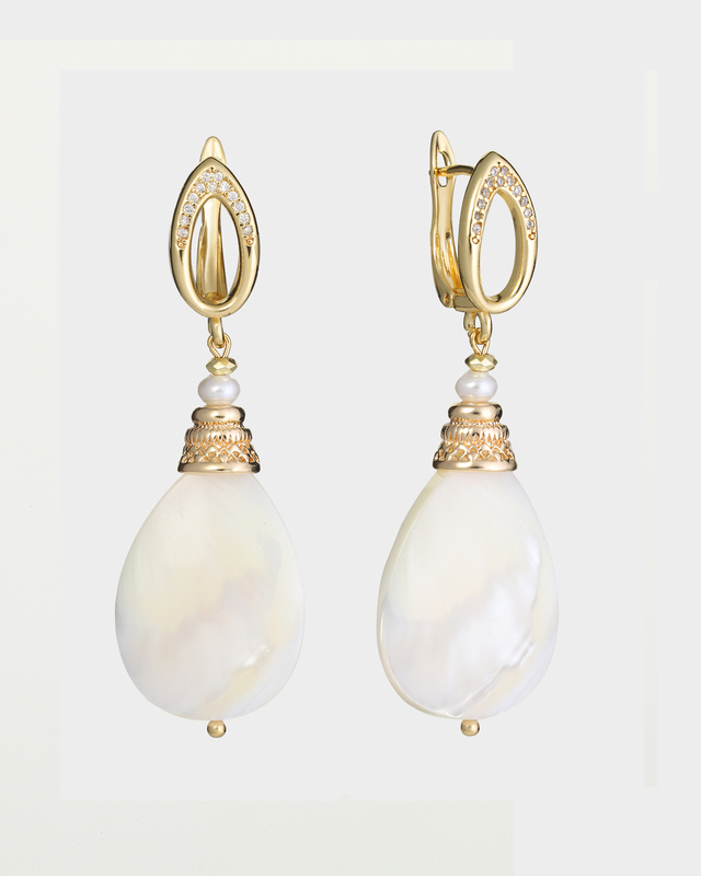 Серьги с жемчугом Майорка и натуральным перламутром