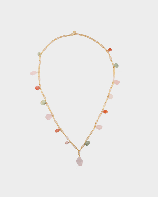 Колье-цепь с натуральными камнями