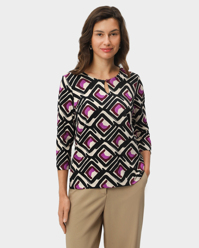 Блузка из эластичной вискозы с абстрактным принтом