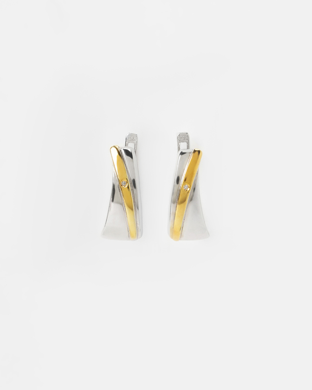 Серьги из серебра с бриллиантами