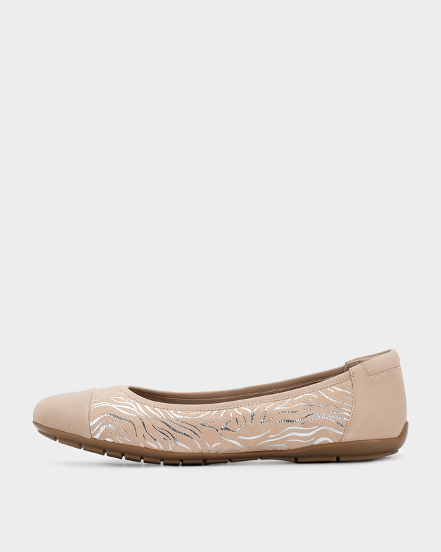 Балетки из кожи и замши со съемной стелькой Memotion