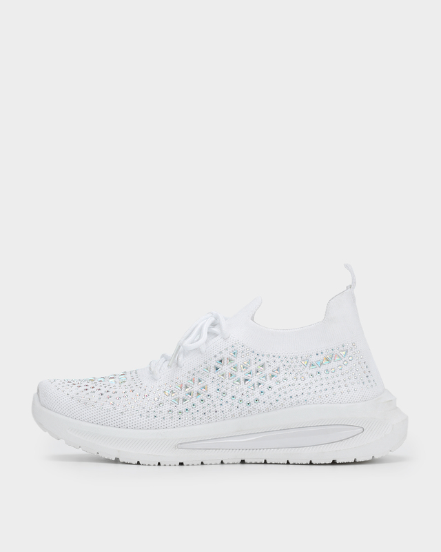 Кроссовки из дышащего текстиля с узором из страз