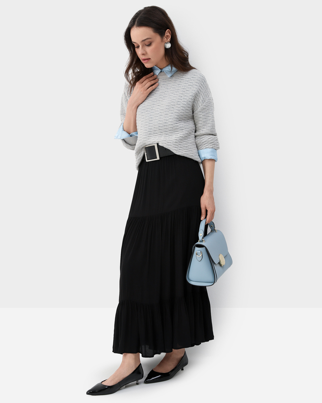 Юбка А-силуэта из струящейся ткани