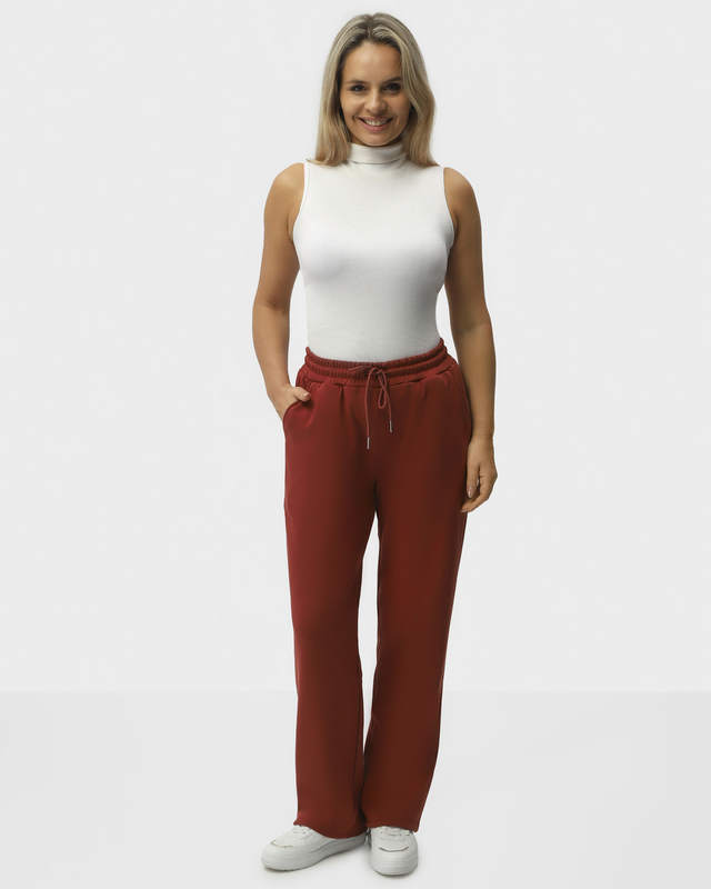 Утепленные трикотажные брюки с эластичным поясом и флисовой подкладкой