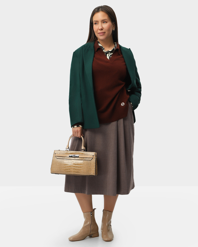 Юбка миди А-силуэта со строгими складками