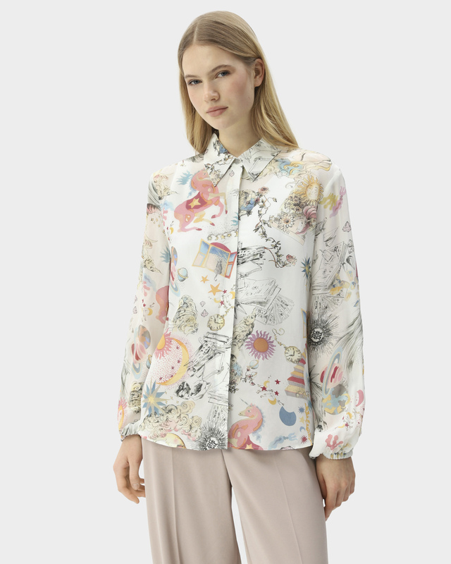 Блузка из вискозы с дизайнерским принтом