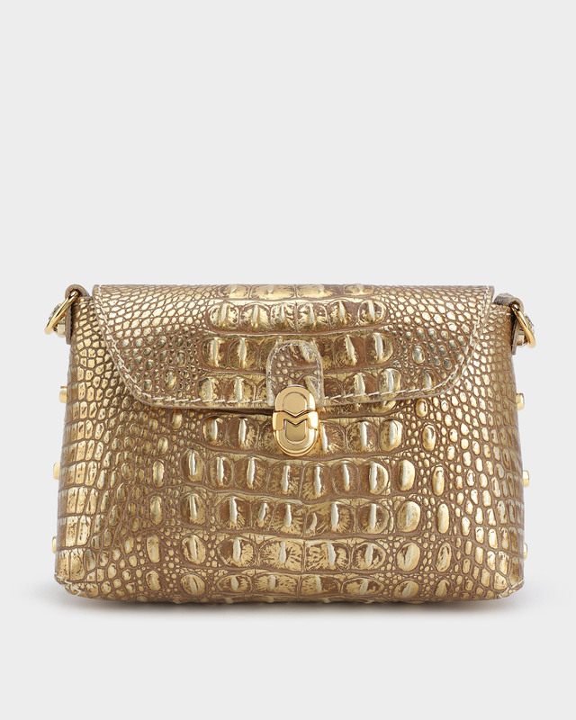 Сумка-конверт из натуральной кожи с тиснением