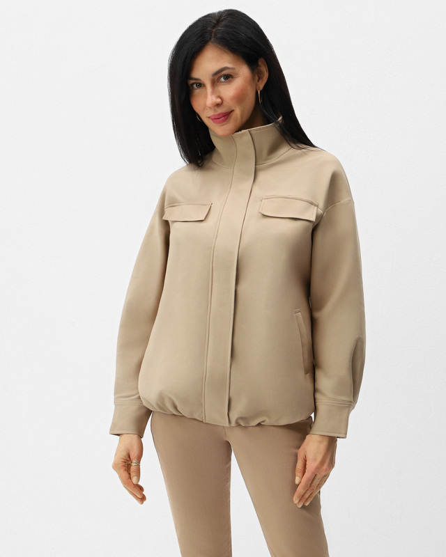 Куртка свободного кроя с воротником-стойкой