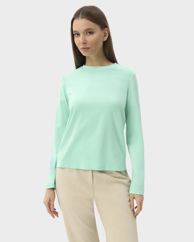 Лонгслив прямого кроя из хлопка пима