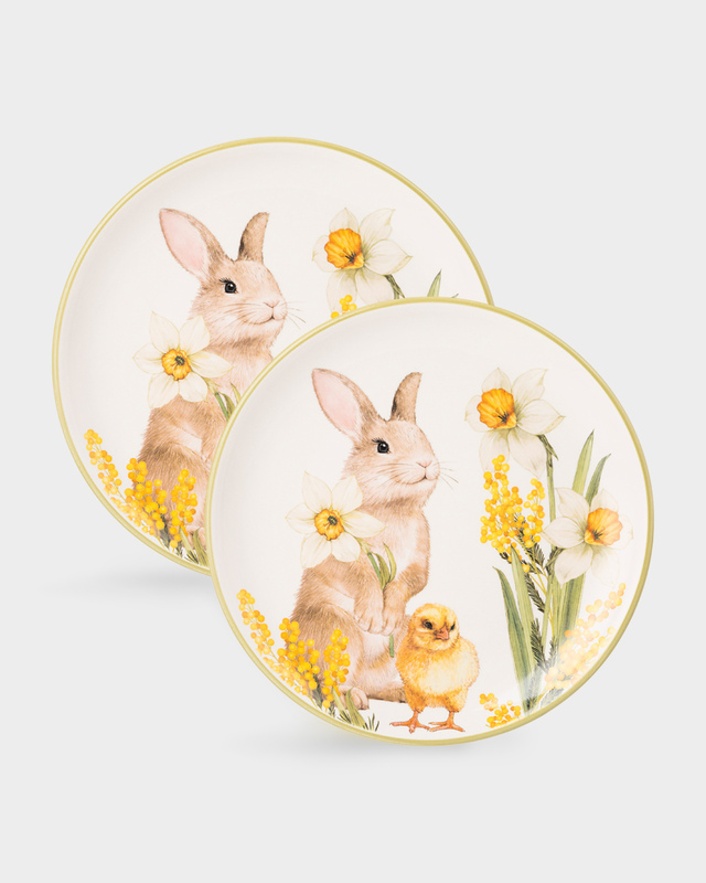 Набор из двух закусочных тарелок Sunday из доломитовой керамики, 21х2,5 см