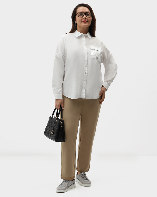 Брюки зауженного кроя из лёгкого эластичного трикотажа