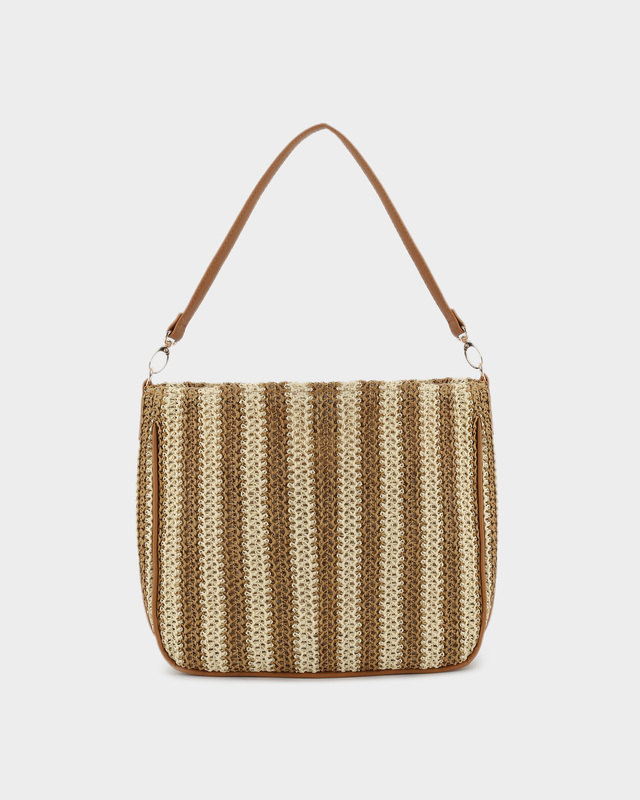 Плетеная сумка в вертикальную полоску