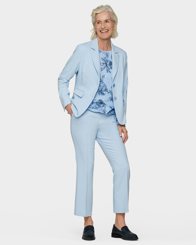 Брюки с эластичным поясом и застроченными стрелками