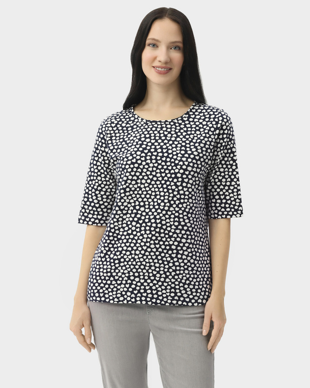 Хлопковая футболка с контрастным принтом по всей поверхности