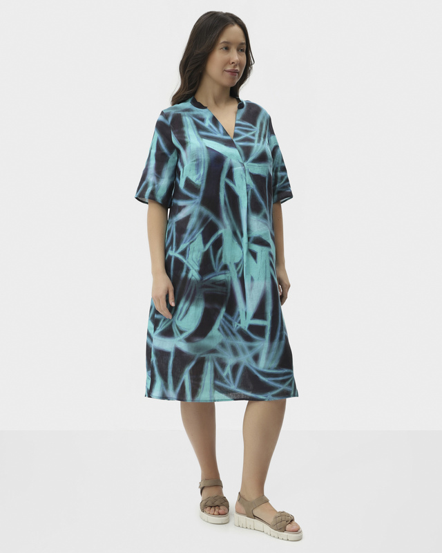 Льняное платье с абстрактным принтом 19190₽