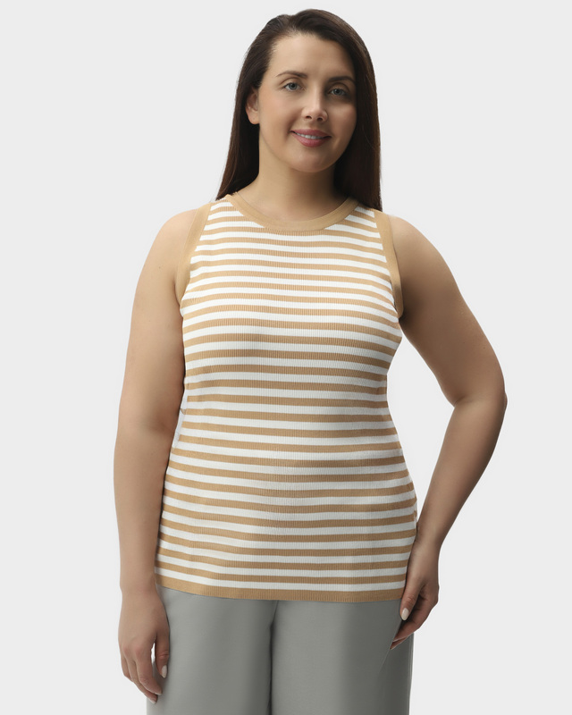 Вязаный топ в полоску с вискозой в составе