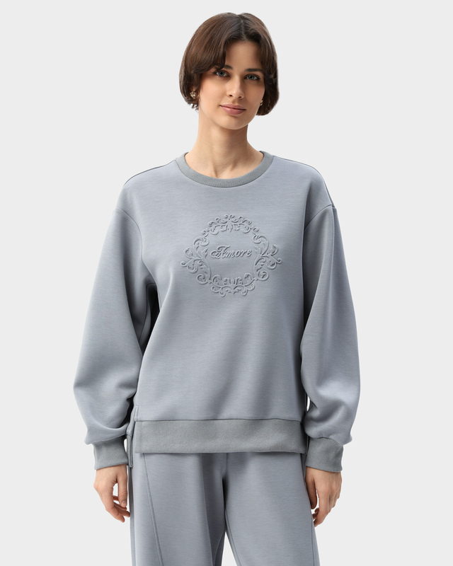 Свитшот из скубы с объемным принтом