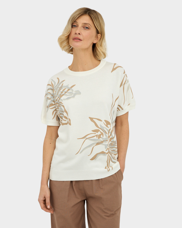 Джемпер из эластичной вискозы с цветочным принтом