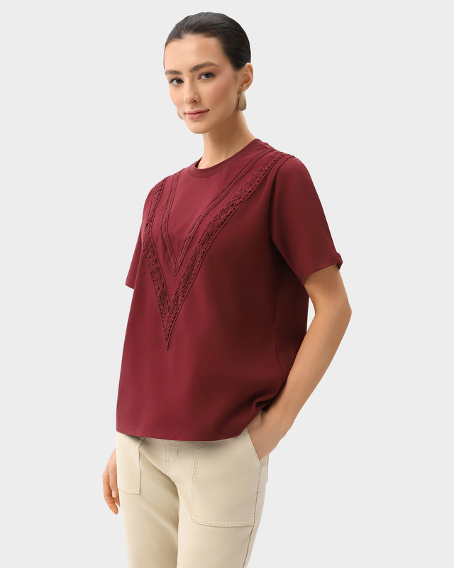 Блузка из 100% хлопка с кружевным декором