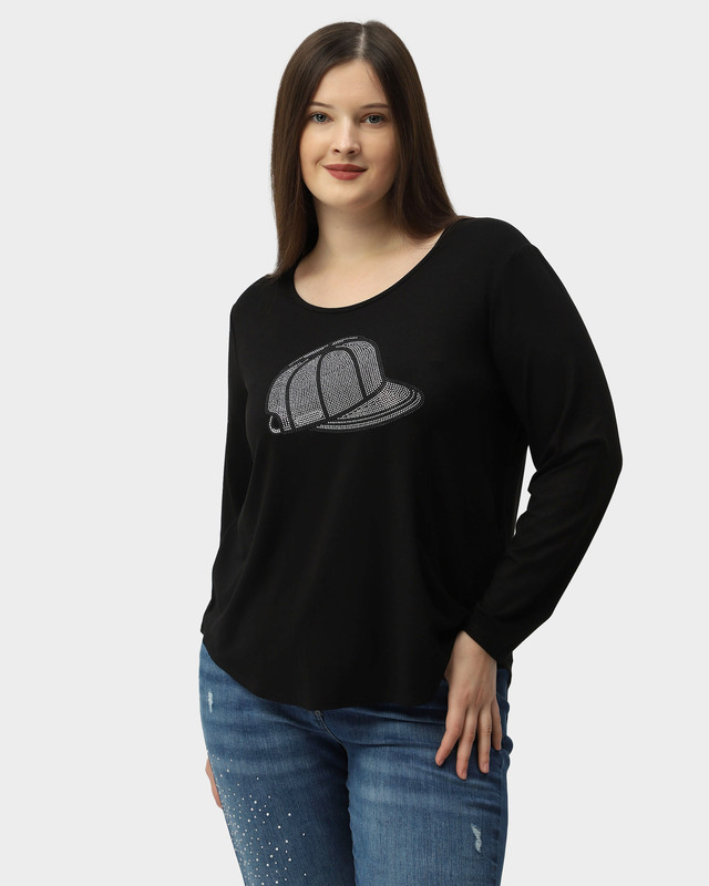 Пуловер из эластичной вискозы со стразами