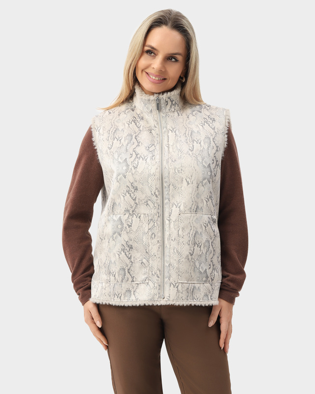 Двухсторонний жилет из экозамши и экомеха