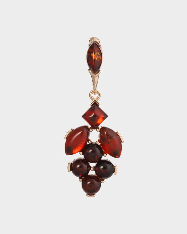 Серебряная подвеска с натуральным янтарем нескольких оттенков