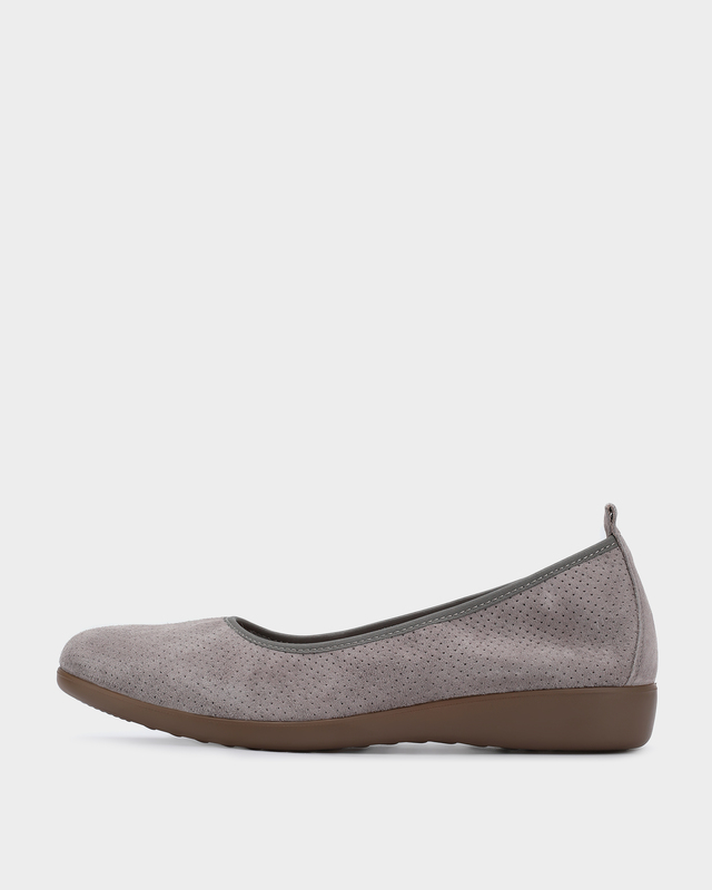 Балетки из натурального бархатистого нубука с мягким кантом