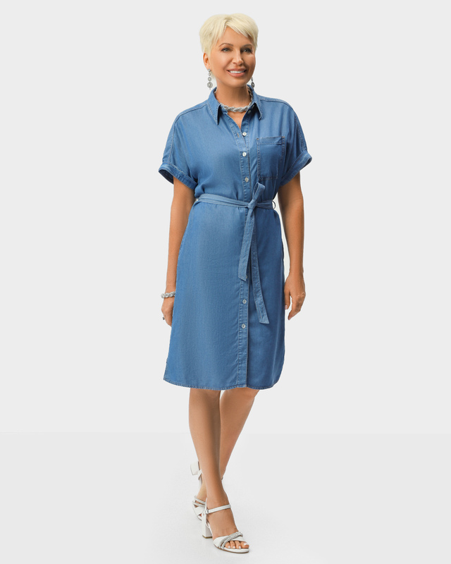 Платье-рубашка со съемным поясом в комплекте 18990₽