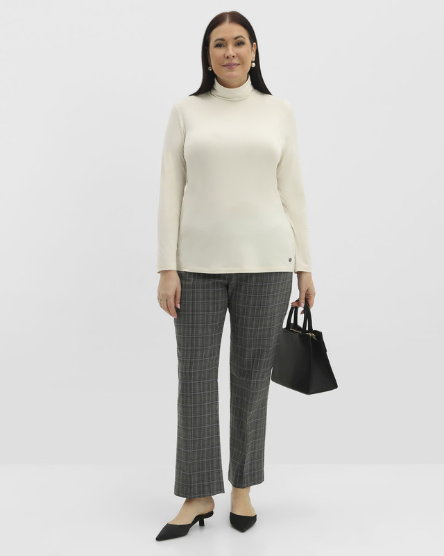 Брюки зауженного силуэта из смесового района в клетку