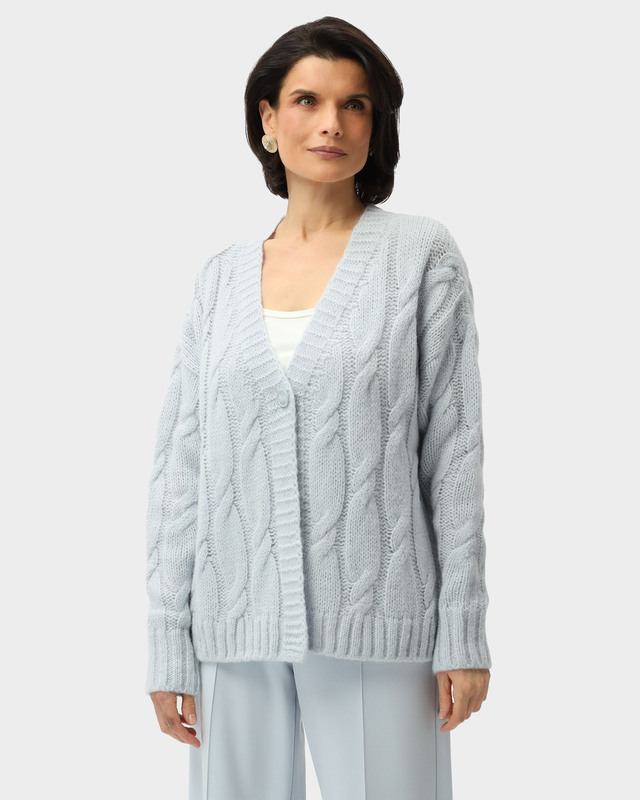 Кардиган объемной вязки с шерстью альпака и мериноса