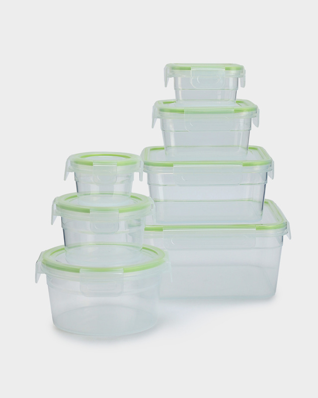 Набор контейнеров для хранения продуктов: 3 круглых и 4 квадратных